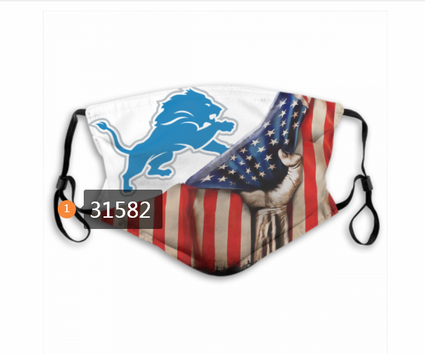 NFL 2020 Detroit Lions #4 Dust mask with filter->nfl dust mask->Sports Accessory